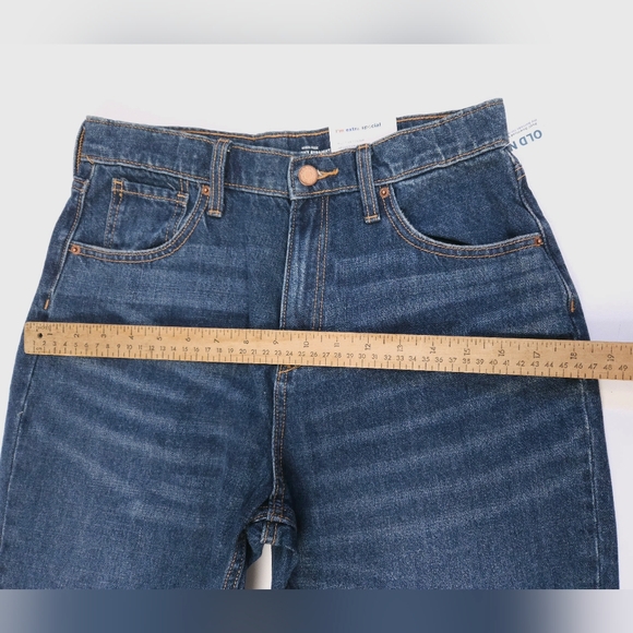 NWT Old Navy Girls Blue Denim Jeans High Rise Slouchy Straight 16 - Picture 8 of 11
